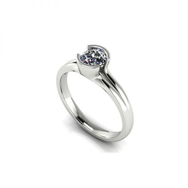 Moderný zásnubný prsteň s diamantom 0.50 ct