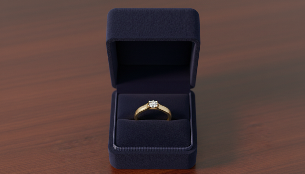Prsteň s diamantom sol 1266, diamant 0.30 ct, žlté zlato 14 K - 3