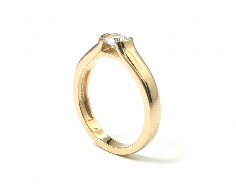 Prsteň s diamantom sol 1266, diamant 0.30 ct, žlté zlato 14 K - 6