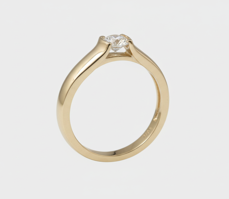 Prsteň s diamantom sol 1266, diamant 0.30 ct, žlté zlato 14 K - 7