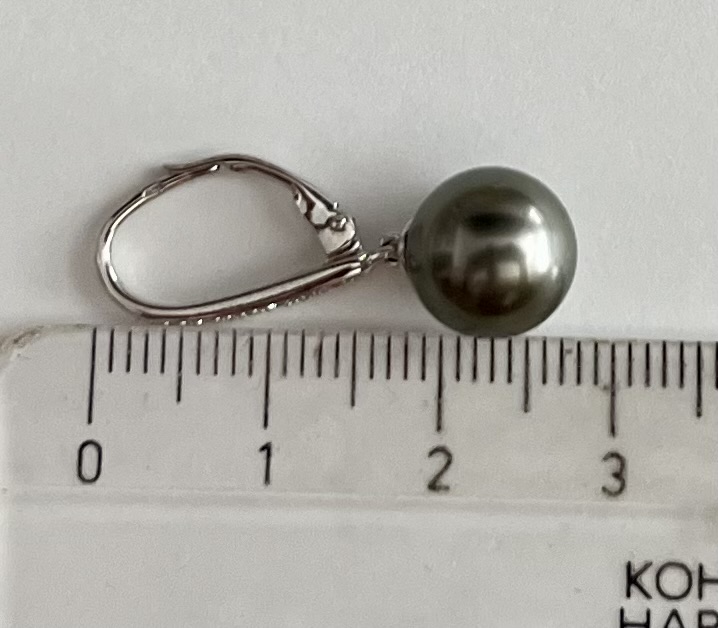 tahitské perly 10 mm visiace biele zlato