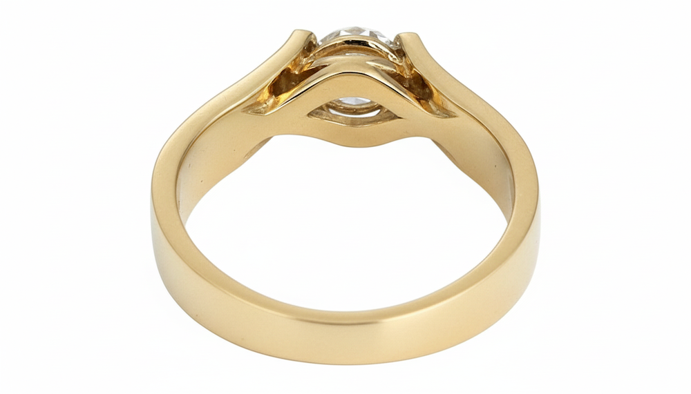 Prsteň s diamantmi 0.70 + 0.38 ct, žlté zlato 14 K - 5