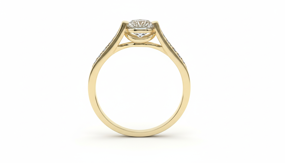 Prsteň s diamantmi 0.70 + 0.38 ct, žlté zlato 14 K - 6