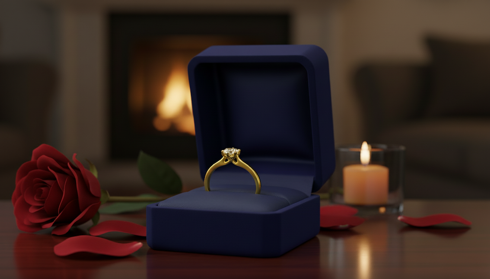 Prsteň s diamantom 0.30 ct, model sol 1221, žlté zlato 14 K - 1