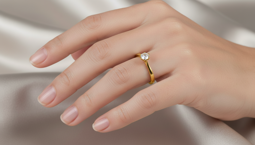 Prsteň s diamantom 0.30 ct, model sol 1221, žlté zlato 14 K - 3