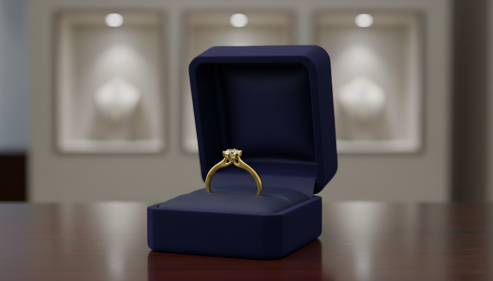 Prsteň s diamantom 0.30 ct, model sol 1221, žlté zlato 14 K - 4