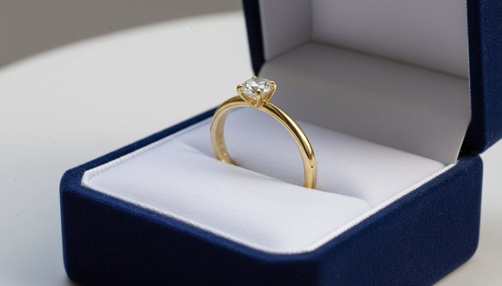 Prsteň s diamantom 0.30 ct model sol 1535, žlté zlato 14 K - 1
