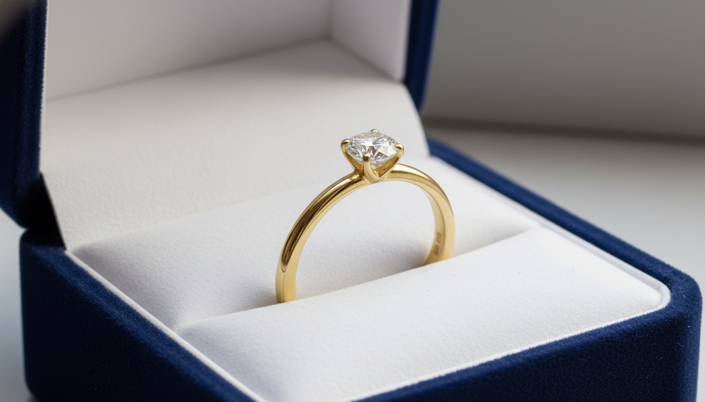 Prsteň s diamantom 0.30 ct model sol 1535, žlté zlato 14 K - 2