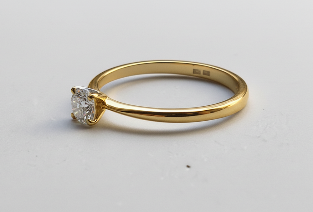 Prsteň s diamantom 0.30 ct model sol 1535, žlté zlato 14 K - 3