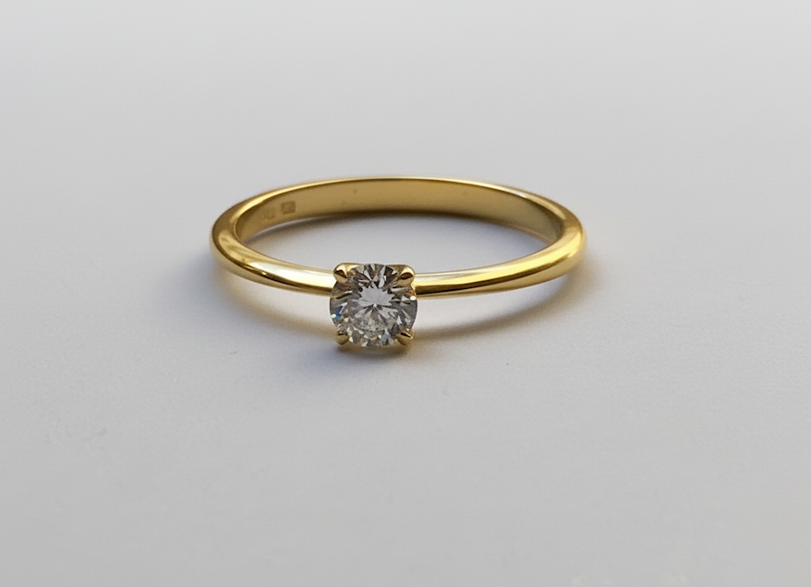 Prsteň s diamantom 0.30 ct model sol 1535, žlté zlato 14 K - 4