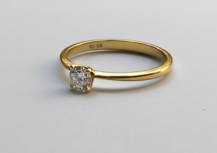 Prsteň s diamantom 0.30 ct model sol 1535, žlté zlato 14 K - 5