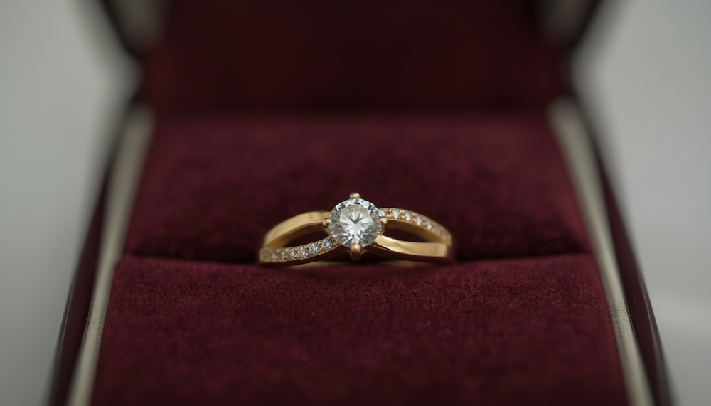 Prsteň s diamantom 0.40 ct + 0.15 ct, model sol 8079, žlté zlato 14 K - 2