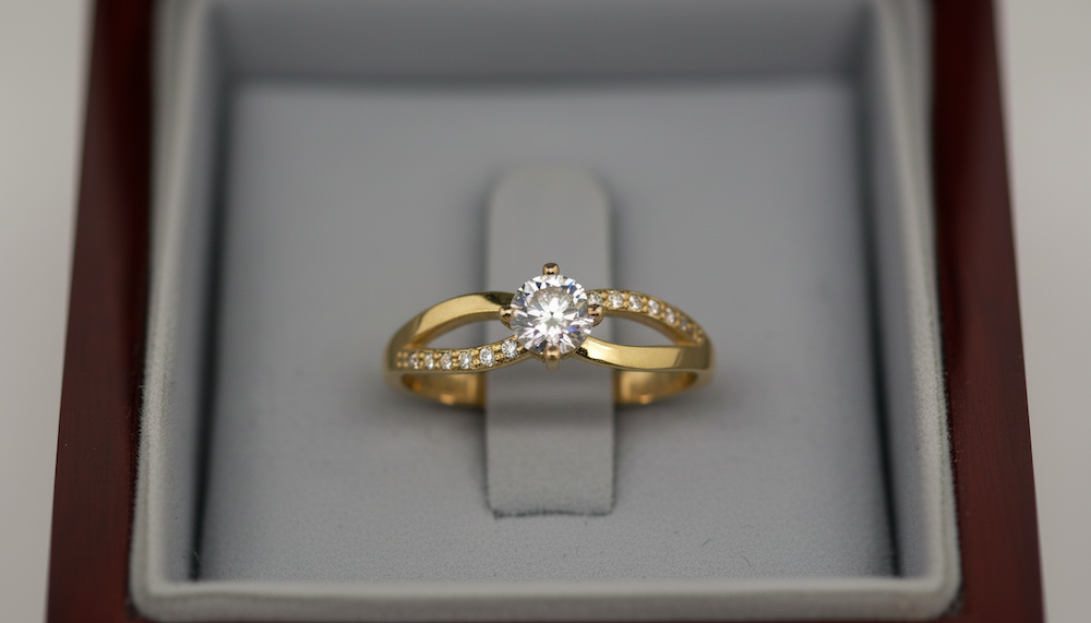 Prsteň s diamantom 0.40 ct + 0.15 ct, model sol 8079, žlté zlato 14 K - 3