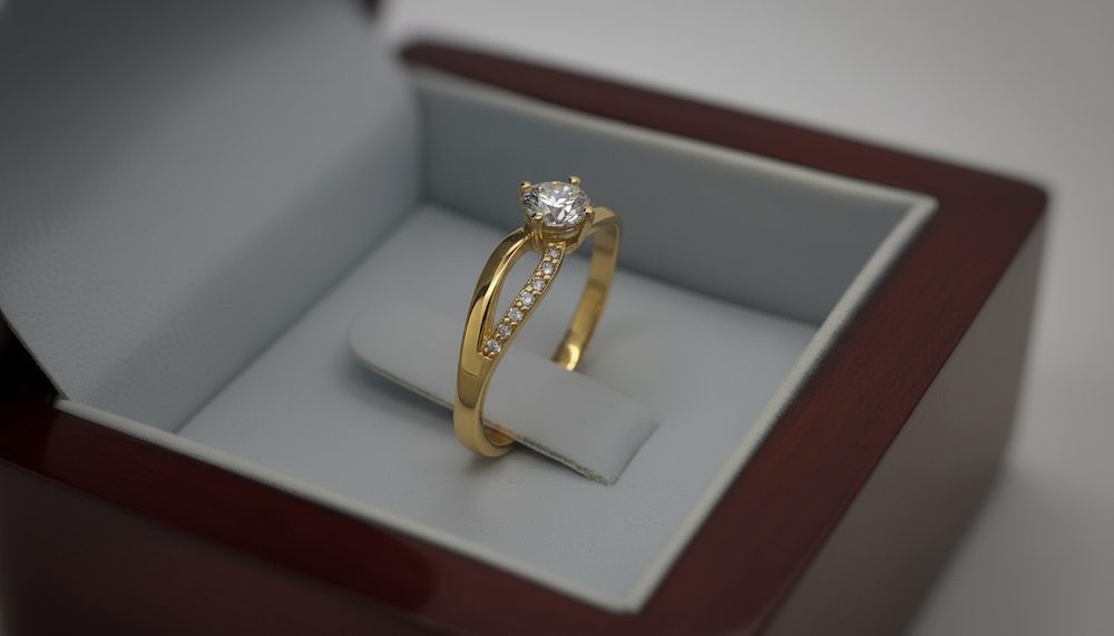 Prsteň s diamantom 0.40 ct + 0.15 ct, model sol 8079, žlté zlato 14 K - 4