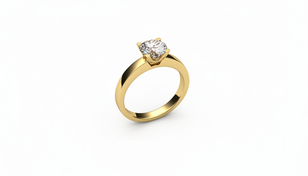 Prsteň s diamantom 1.00 ct GIA, model SOL 9028, žlté zlato 14 K - 1