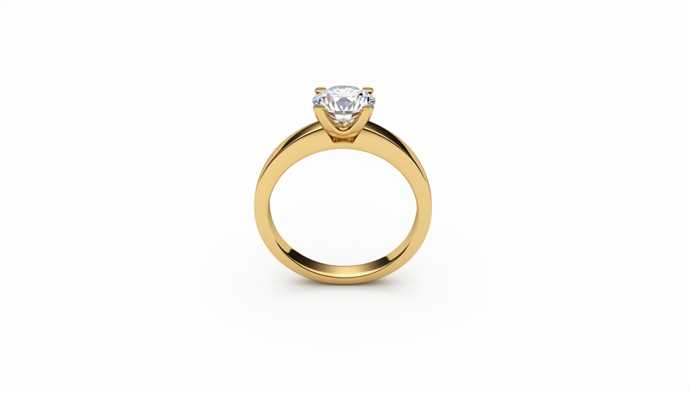 Prsteň s diamantom 1.00 ct GIA, model SOL 9028, žlté zlato 14 K - 3