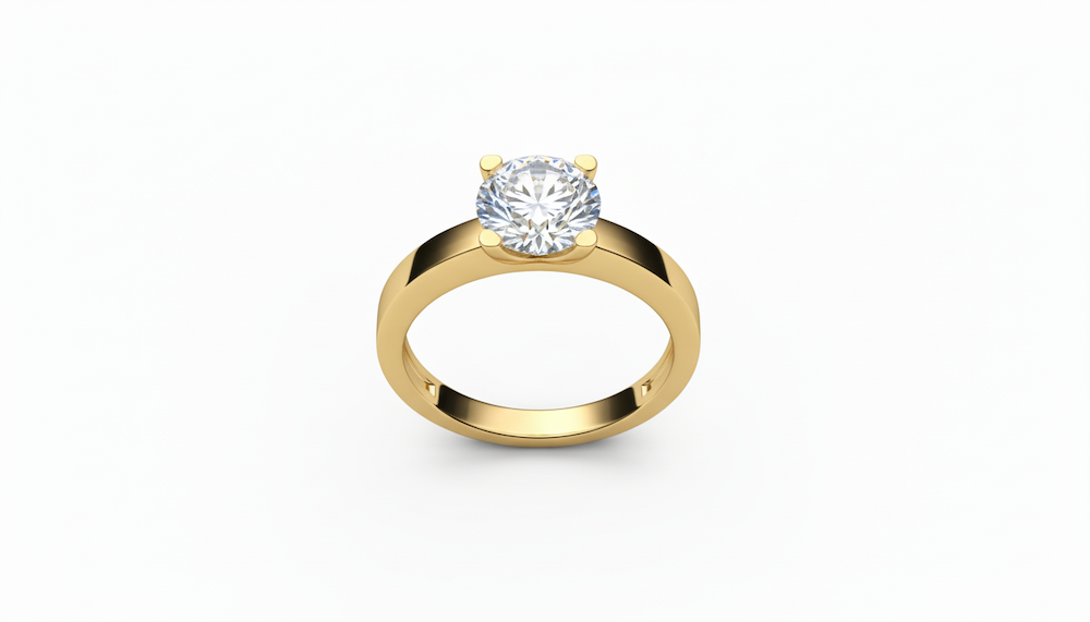 Prsteň s diamantom 1.00 ct GIA, model SOL 9028, žlté zlato 14 K - 4