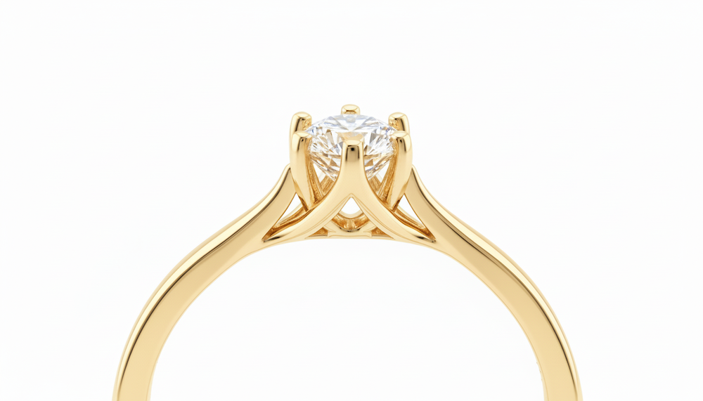 Prsteň s diamantom SOL 1375 - 0.50 ct, žlté zlato - 4